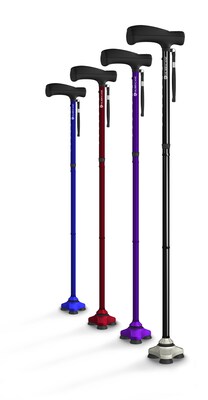 HurryCane HurryCane Freedom Edition Folding Cane with T Handle, Black (HCANE-BK-C2)