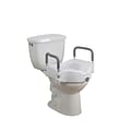 Drive Medical Elevated Raised Toilet Seat with Removable Padded Arms, Standard Seat (RTL12027RA)