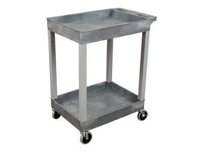 Luxor 2-Shelf Plastic Utility Cart, Gray (SEC11-G)