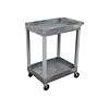 Luxor 2-Shelf Plastic Utility Cart, Gray (SEC11-G)