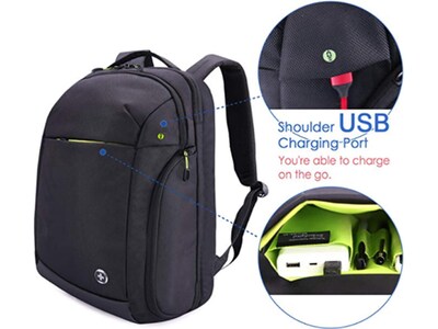 SwissDigital Java Business Travel Backpack, Black (SD-805)