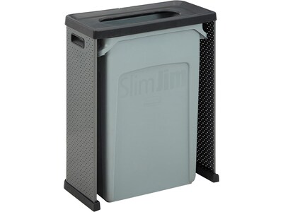 Rubbermaid Elevate Metal Waste Container, 23 Gallon, Dark Pearl Gray (2136963)