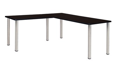 Regency Kee 60 L-Desk with 42 Return, Mocha Walnut/Chrome (ML602442MWBPCM)