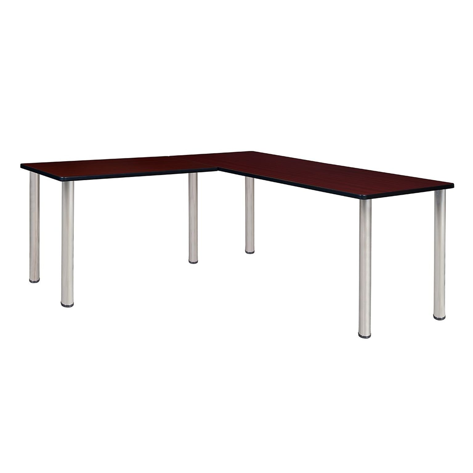 Regency Kee 72 L-Desk with 42 Return, Mahogany/Chrome (ML722442MHBPCM)