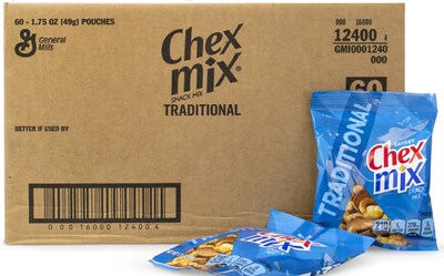 Chex Mix Traditional Savory Snack Mix, 1.75 oz., 60 Bags/Pack (GEM1240)