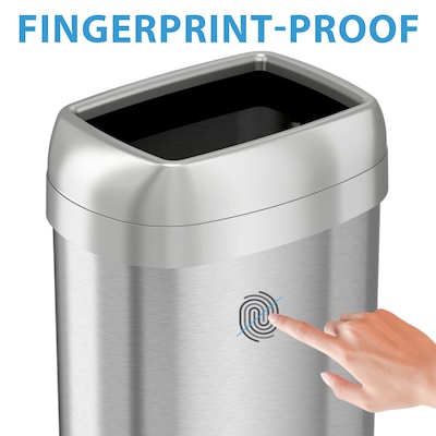 iTouchless Dual-Deodorizer Stainless Steel Trash Can, 16 gal., Brushed Steel (OL16STV)