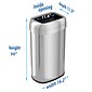 iTouchless Dual-Deodorizer Stainless Steel Trash Can, 16 gal., Brushed Steel (OL16STV)