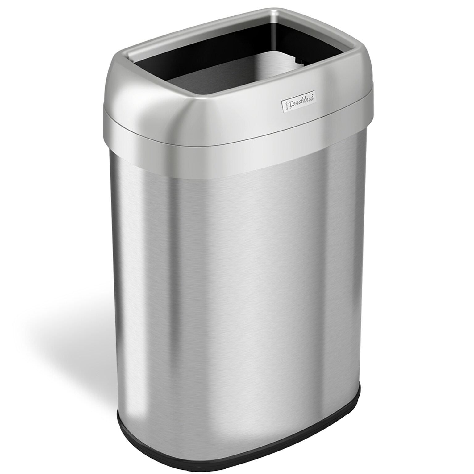iTouchless Dual-Deodorizer Stainless Steel Trash Can, 13 gal., Brushed Steel (OL13STV)