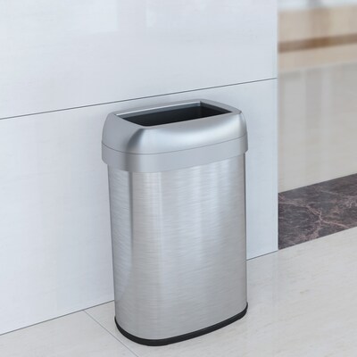 iTouchless Dual-Deodorizer Stainless Steel Trash Can, 13 gal., Brushed Steel (OL13STV)