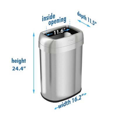 iTouchless Dual-Deodorizer Stainless Steel Trash Can, 13 gal., Brushed Steel (OL13STV)