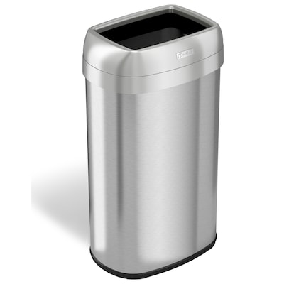 iTouchless Dual-Deodorizer Stainless Steel Trash Can, 16 gal., Brushed Steel (OL16STV)
