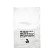 9 x 12 Layflat Poly Bags, 1 Mil, Clear, 1000/Carton (16050)