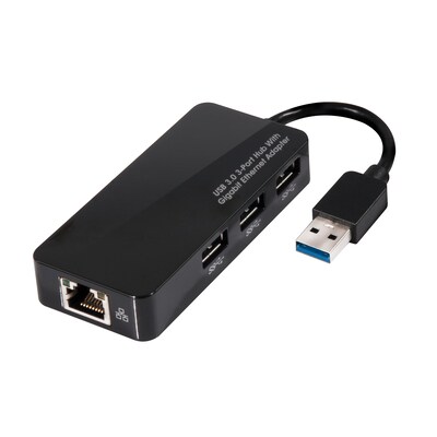 Club3D USB Type-A to Gibabit Ethernet (RJ45) and 3 x USB-A Adapter, Male/3x USB-A Female/Female RJ45 (CSV-1430)