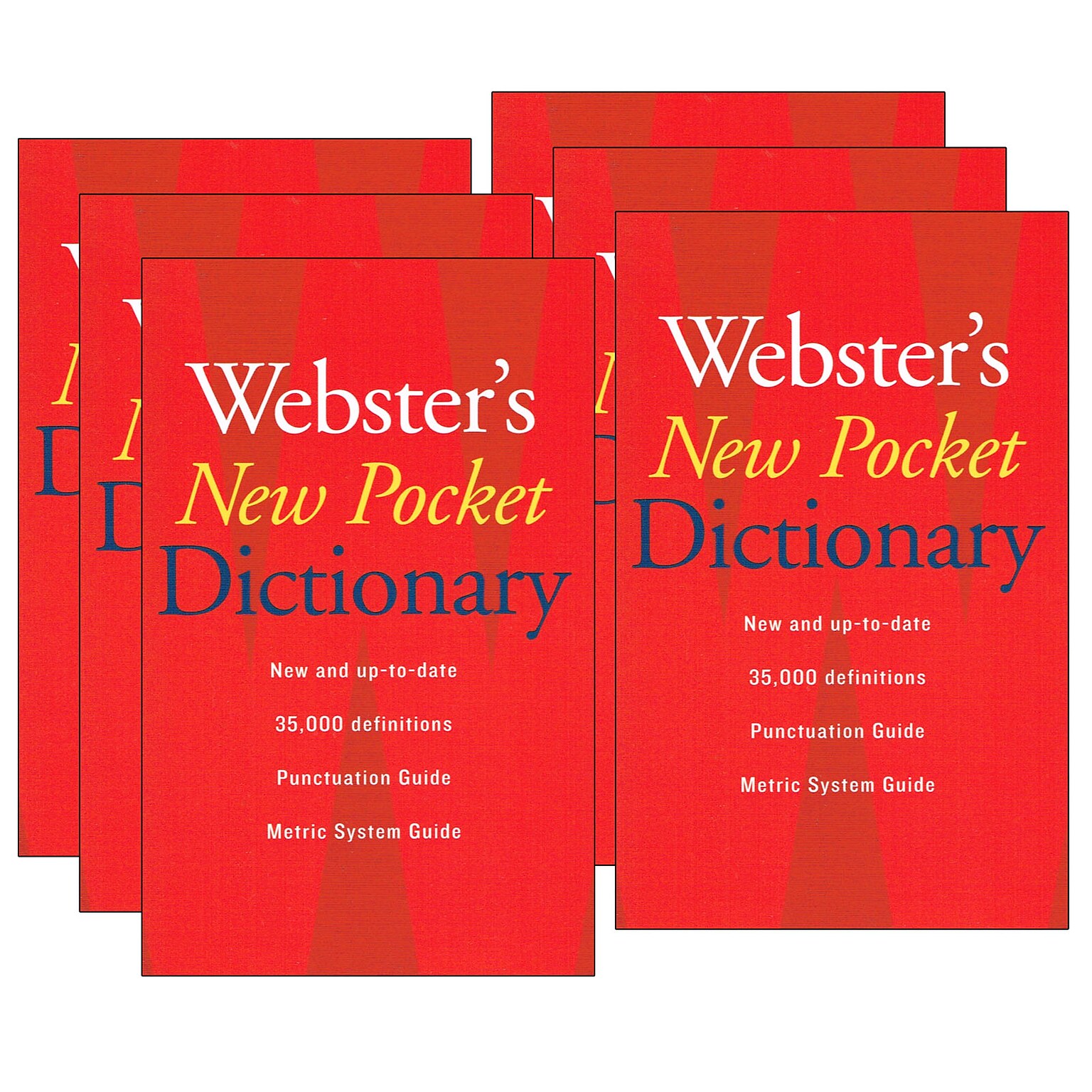 Websters New Pocket Dictionary, Paperback, Pack of 6 (9780618947263)