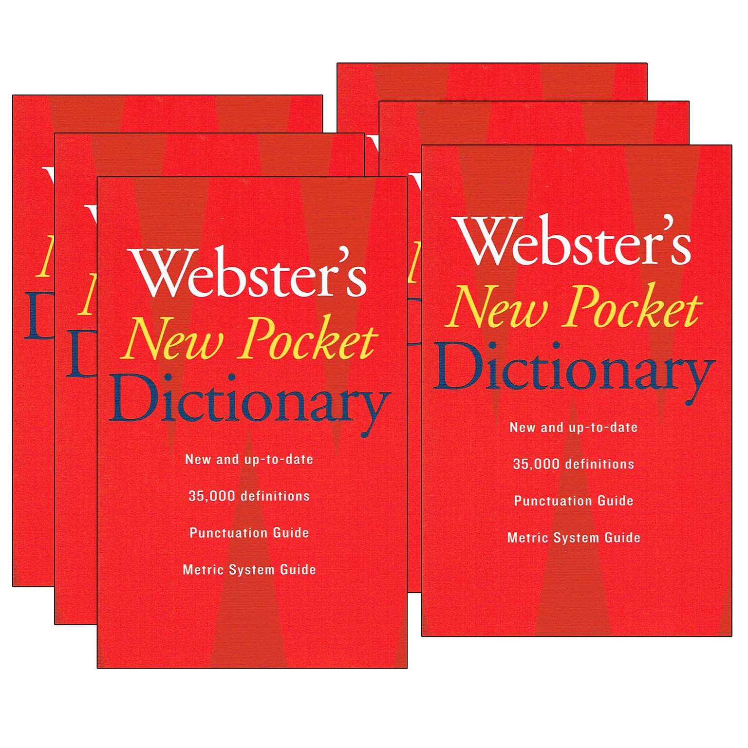 Websters New Pocket Dictionary, Paperback, Pack of 6 (9780618947263)