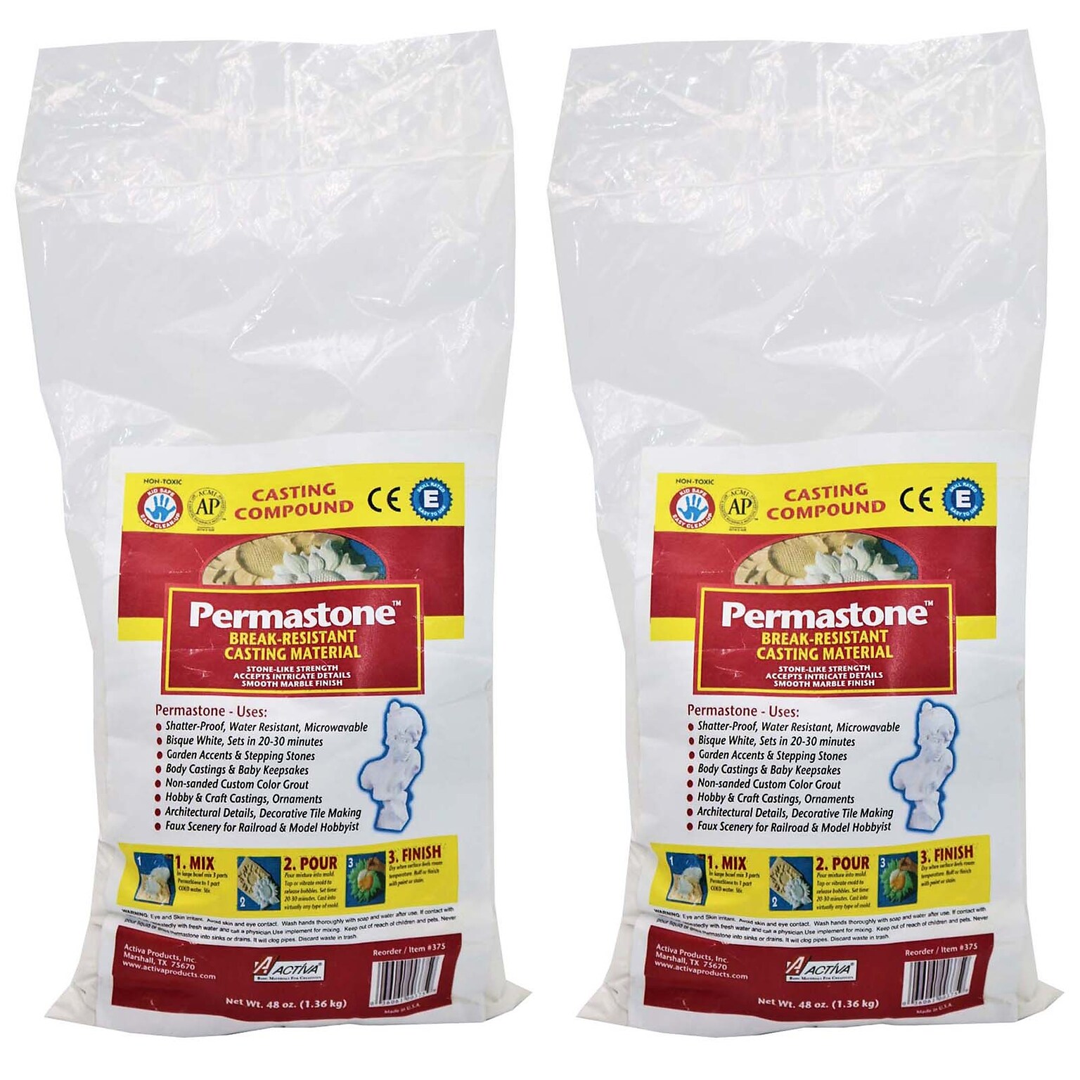 ACTÍVA PermaStone Casting Compound, 48 oz., Pack of 2 (API375-2)