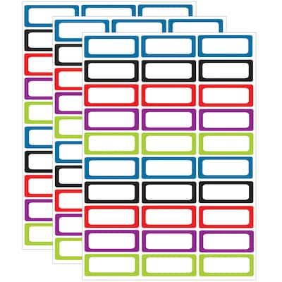 Ashley Productions® Die-Cut Magnetic Foam Assorted Color Labels/Nameplates, 2.5 x 1, 30 Per Pack,