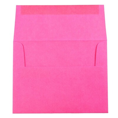 JAM Paper A2 Colored Invitation Envelopes, 4.375 x 5.75, Ultra Fuchsia Pink, Bulk 1000/Carton (12844