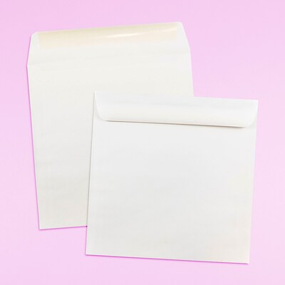 JAM Paper 10 x 10 Large Square Invitation Envelopes, White, 25/Pack (3992319)