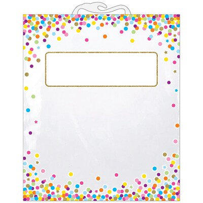 Ashley Productions Plastic Hanging Confetti Pattern Storage Bag, 10.5" x 12.5", Multicolored, 6 Per Pack, 2 Packs (ASH10566-2)