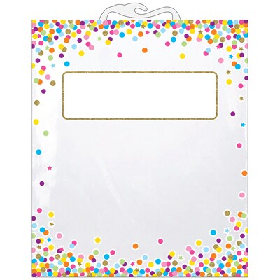 Ashley Productions Plastic Hanging Confetti Pattern Storage Bag, 10.5 x 12.5, Multicolored, 6 Per