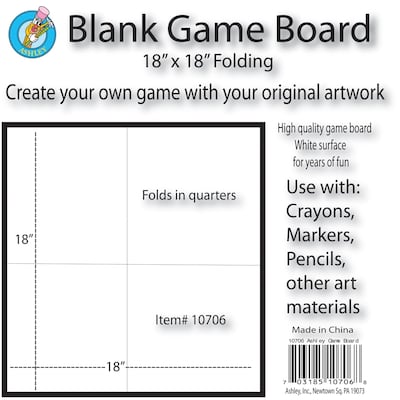 Ashley Productions Folding Blank Game Board, 18" x 18", Pack of 3 (ASH10706-3)