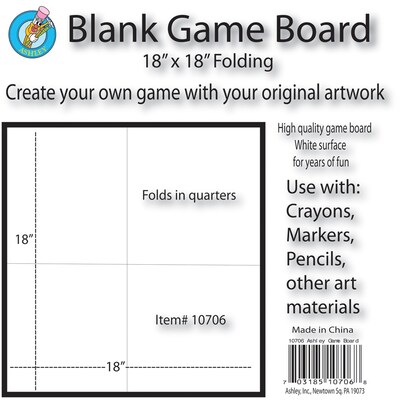 Ashley Productions Folding Blank Game Board, 18" x 18", Pack of 3 (ASH10706-3)