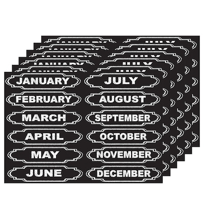 Ashley Productions Die-Cut Magnets, Chalkboard Calendar Months, 12 Per Pack, 6 Packs (ASH19005-6)