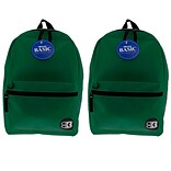 Bazic Basic Backpack, 2/Pack, Green (BAZ1033-2)