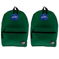 Bazic Basic Backpack, 16, Green, Pack of 2 (BAZ1033-2)
