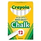 Crayola Anti-Dust Chalkboard Chalk, White, 12 Sticks Per Box, 24 Boxes (BIN1402-24)