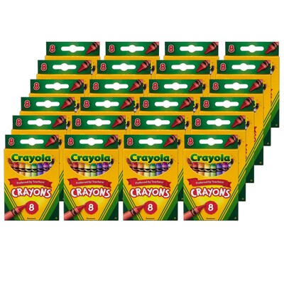 Crayola® Crayons, Regular Size, 8 Per Box, 24 Boxes (BIN3008-24)