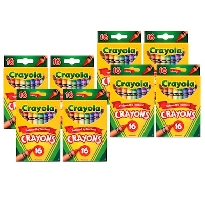 Crayola Crayons, 16/Box, 8 Boxes (BIN3016-8)