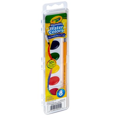 Crayola Semi-Moist Washable Watercolor Set, 8 Colors Per Set, 6 Sets (BIN525-6)