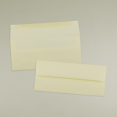 JAM Paper Strathmore Open End #10 Business Envelope, 4 1/8" x 9 1/2", Ivory Wove, 50/Pack (191165I)