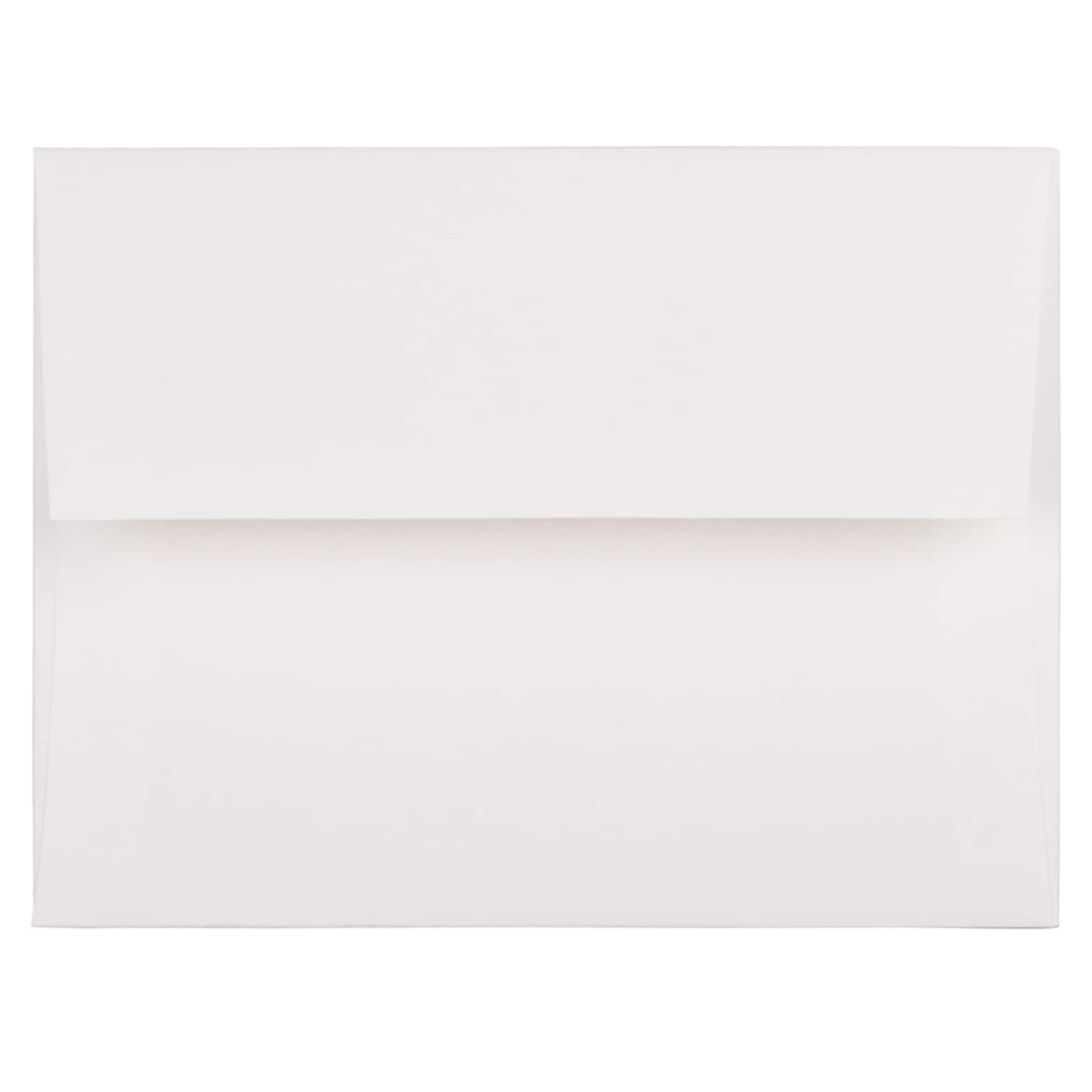 JAM Paper A2 Strathmore Invitation Envelopes, 4.375 x 5.75, Bright White Linen, Bulk 250/Box (66670H)