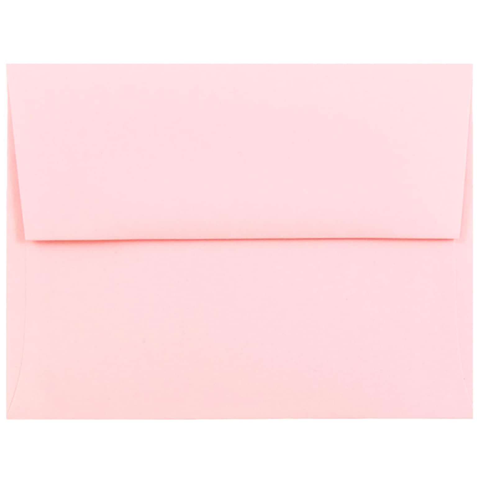 JAM Paper A2 Invitation Envelopes, 4.375 x 5.75, Baby Pink, 50/Pack (155623I)