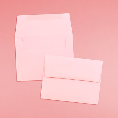 JAM Paper A2 Invitation Envelopes, 4.375 x 5.75, Baby Pink, 50/Pack (155623I)