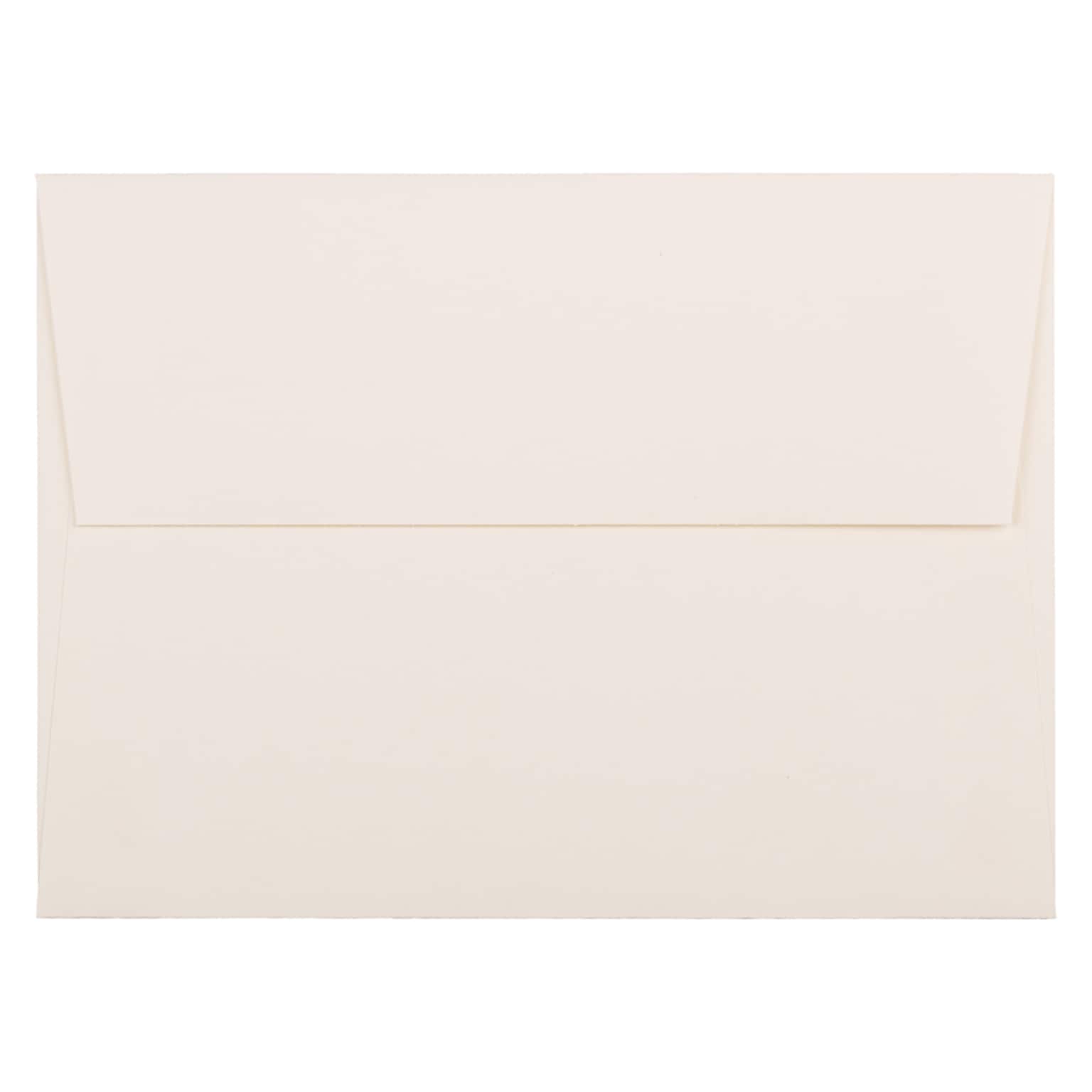 JAM Paper A7 Strathmore Invitation Envelopes, 5.25 x 7.25, Natural White Wove, 50/Pack (44507I)
