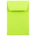JAM Paper #1 Coin Business Colored Envelopes, 2.25 x 3.5, Ultra Lime Green, 25/Pack (352827826)