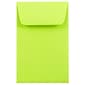 JAM Paper #1 Coin Business Colored Envelopes, 2.25 x 3.5, Ultra Lime Green, 25/Pack (352827826)