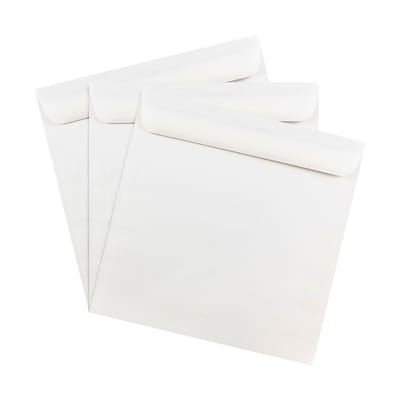 JAM Paper 10 x 10 Large Square Invitation Envelopes, White, 50/Pack (3992319I)