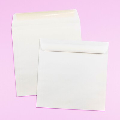 JAM Paper 10 x 10 Large Square Invitation Envelopes, White, 50/Pack (3992319I)