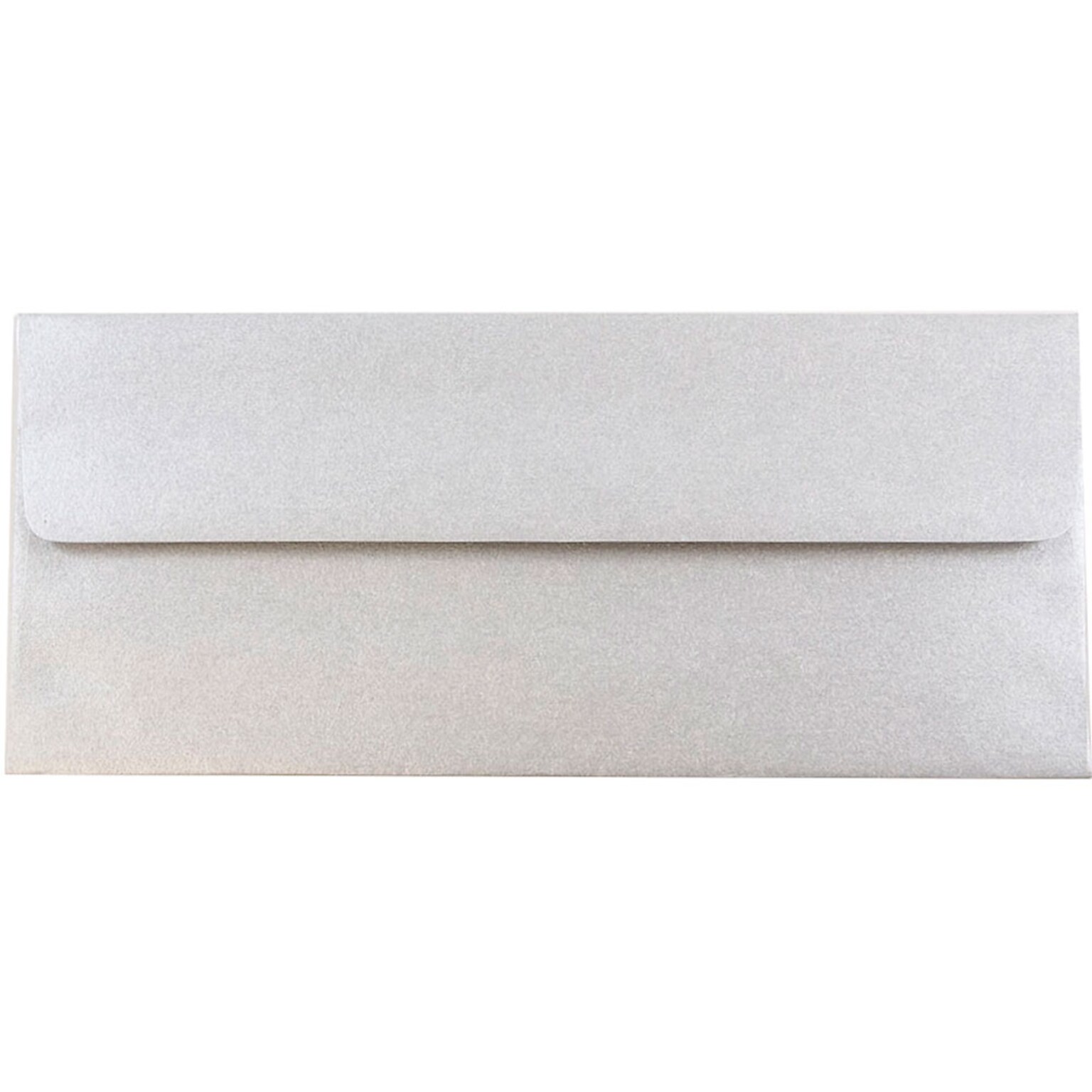 JAM Paper Open End #10 Business Envelope, 4 1/8 x 9 1/2, Metallic Silver, 50/Pack (SD5360 06I)