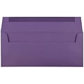 JAM Paper Open End #10 Business Envelope, 4 1/8 x 9 1/2, Dark Purple, 50/Pack (563912516I)