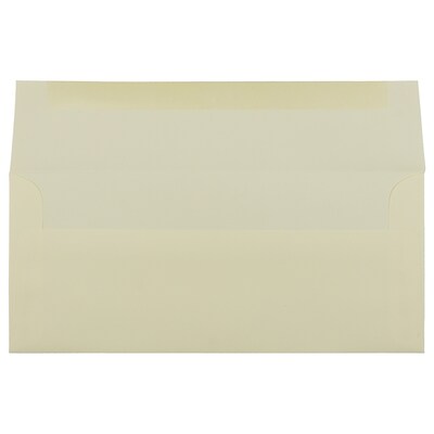 JAM Paper Strathmore Open End #10 Business Envelope, 4 1/8" x 9 1/2", Ivory Wove, 50/Pack (191165I)