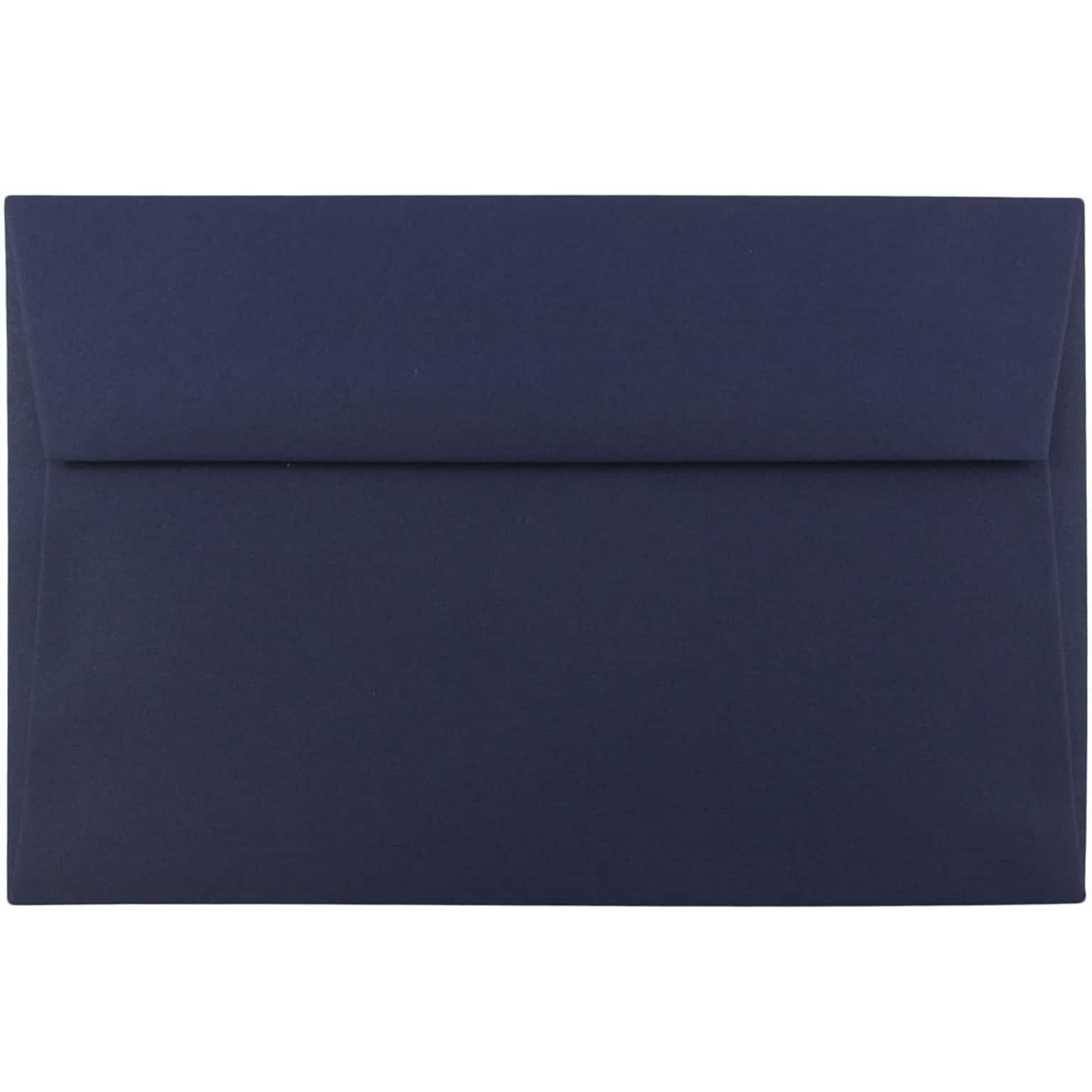 JAM Paper A9 Invitation Envelopes, 5.75 x 8.75, Navy Blue, 50/Pack (LEBA792I)