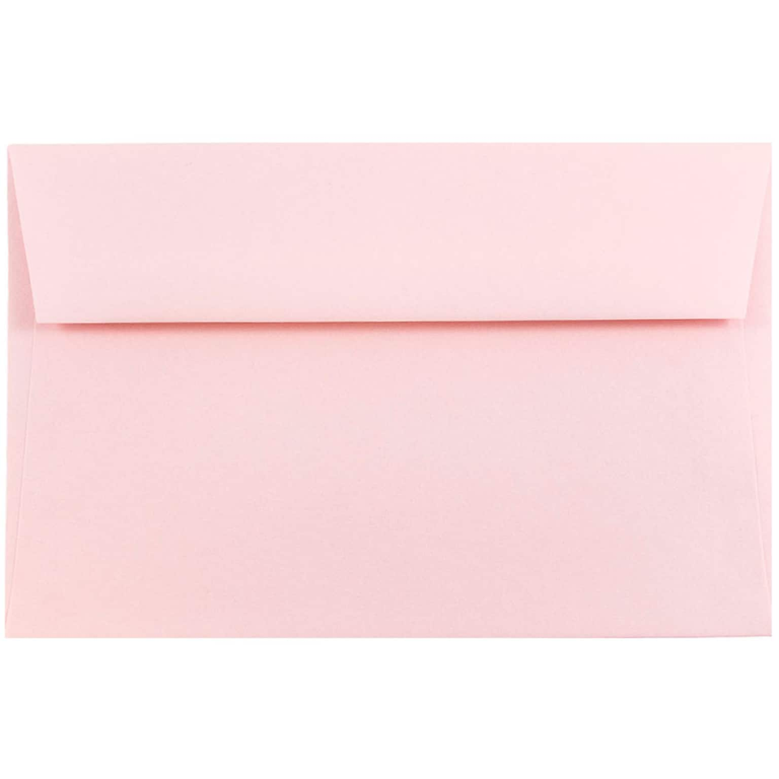 JAM Paper A9 Invitation Envelopes, 5.75 x 8.75, Baby Pink, 50/Pack (155698I)