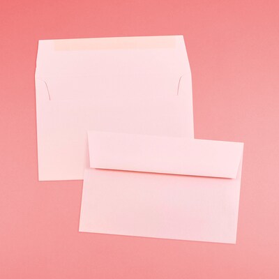 JAM Paper A9 Invitation Envelopes, 5.75 x 8.75, Baby Pink, 50/Pack (155698I)