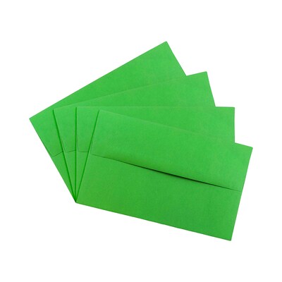 JAM Paper A10 Colored Invitation Envelopes, 6" x 9.5", Green Recycled, 50/Pack (35633I)